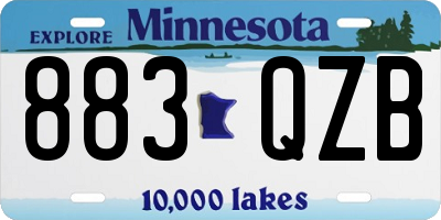 MN license plate 883QZB