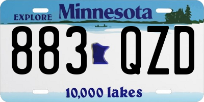 MN license plate 883QZD