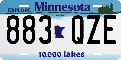 MN license plate 883QZE