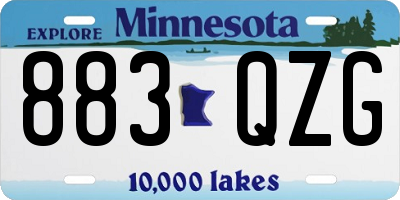 MN license plate 883QZG