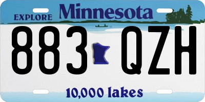 MN license plate 883QZH