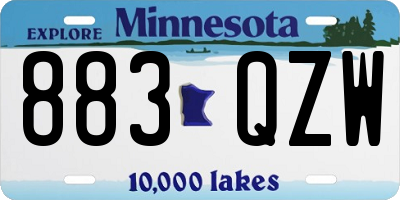 MN license plate 883QZW
