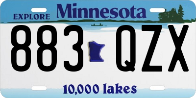 MN license plate 883QZX