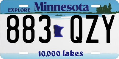 MN license plate 883QZY