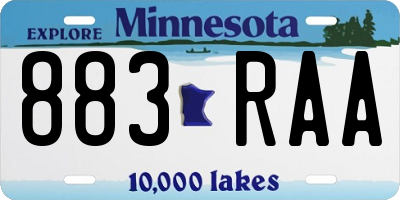 MN license plate 883RAA