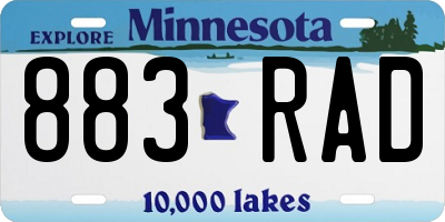 MN license plate 883RAD