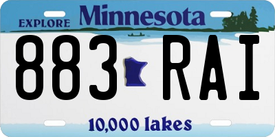MN license plate 883RAI