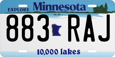 MN license plate 883RAJ