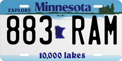 MN license plate 883RAM