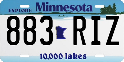 MN license plate 883RIZ