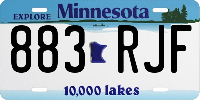 MN license plate 883RJF