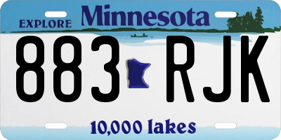 MN license plate 883RJK