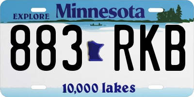MN license plate 883RKB