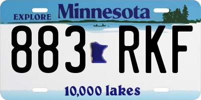 MN license plate 883RKF