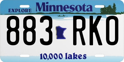 MN license plate 883RKO