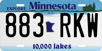 MN license plate 883RKW