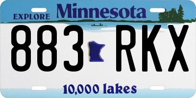 MN license plate 883RKX