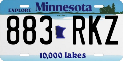 MN license plate 883RKZ