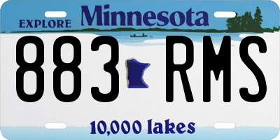 MN license plate 883RMS