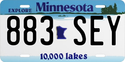 MN license plate 883SEY