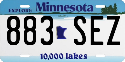 MN license plate 883SEZ