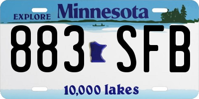 MN license plate 883SFB