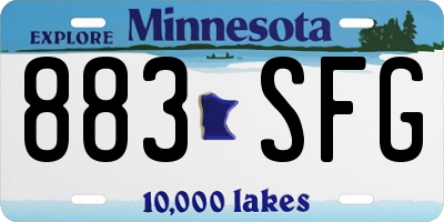 MN license plate 883SFG