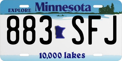 MN license plate 883SFJ