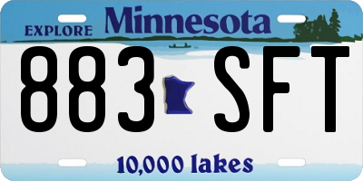 MN license plate 883SFT