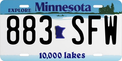 MN license plate 883SFW