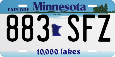 MN license plate 883SFZ