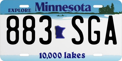 MN license plate 883SGA