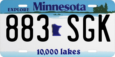 MN license plate 883SGK
