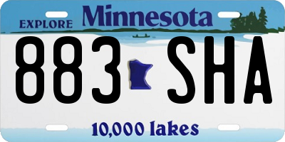 MN license plate 883SHA