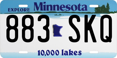 MN license plate 883SKQ