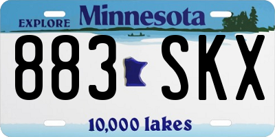 MN license plate 883SKX
