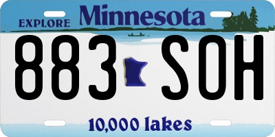 MN license plate 883SOH