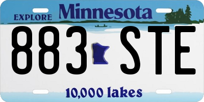 MN license plate 883STE