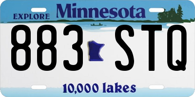 MN license plate 883STQ