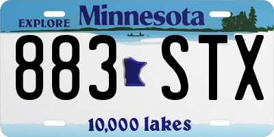MN license plate 883STX