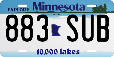 MN license plate 883SUB