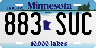 MN license plate 883SUC