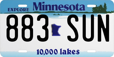 MN license plate 883SUN