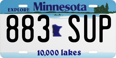 MN license plate 883SUP