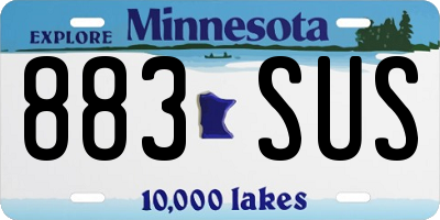 MN license plate 883SUS