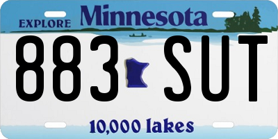 MN license plate 883SUT