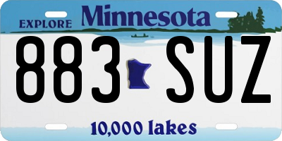 MN license plate 883SUZ