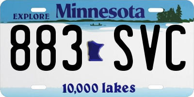 MN license plate 883SVC