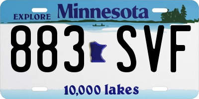 MN license plate 883SVF