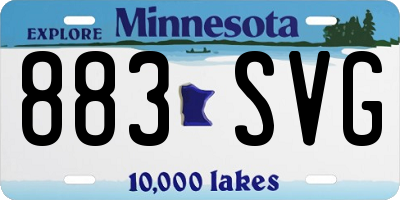 MN license plate 883SVG
